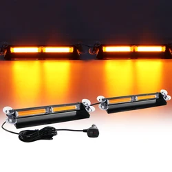 2 in 1 Amber COB LED Car Flashing Light Vehicle Windscreen Sucker Strobe Warning Lights Police Emergency Flasher Lamp Red Blue