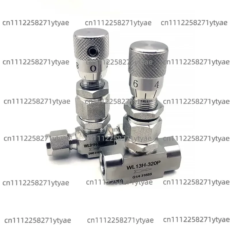 Stainless steel ferrule type micro-regulating valve Angle metering trimming valve Scaling flow needle valve WL91H-320P