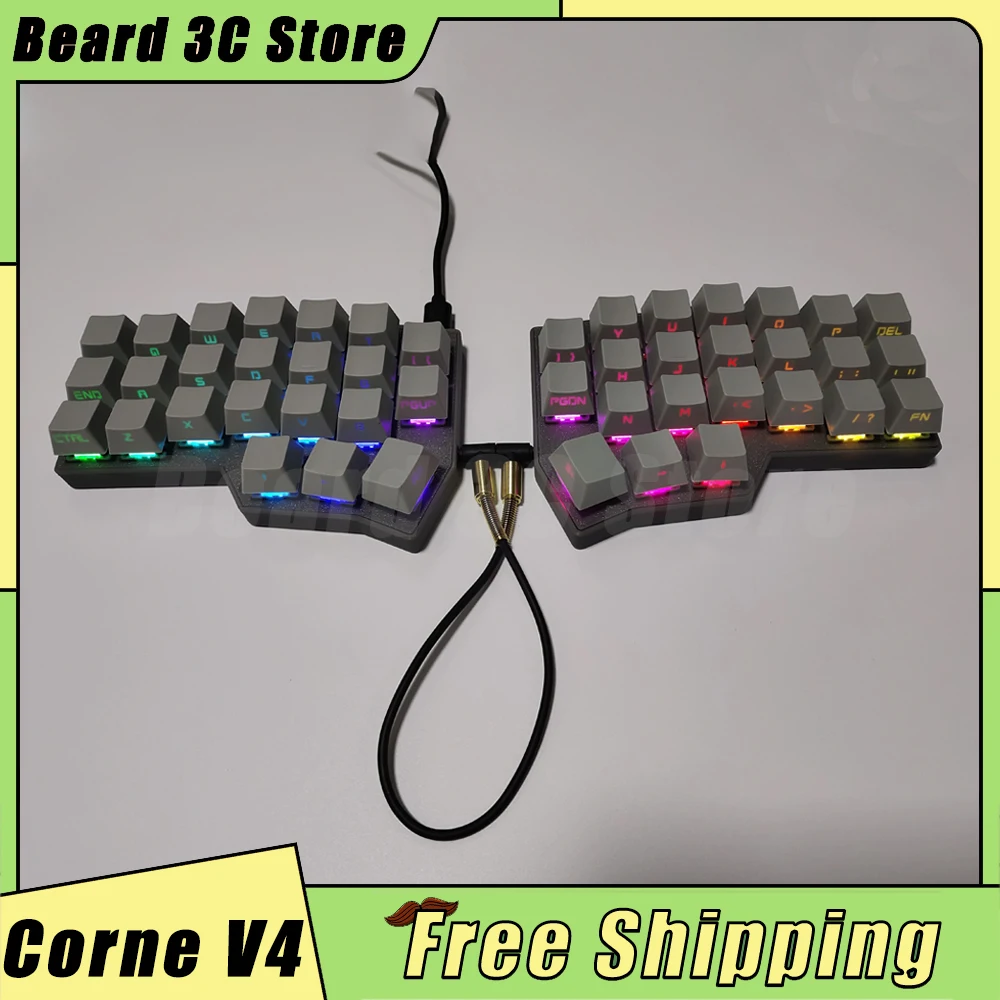 Corne V4 Split Keyboard Kit RGB Wired Keyboard Kit Customized Hot Swap Split Keyboard Kit Support QMK PC Gamer Accessories Gift