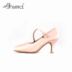 Sapatos de dança latina para mulheres, fundo macio calçados esportivos, moderno salão de baile Jazz, importação cetim sentir bem, BD 138, New Hot BDSALSA, 2025 Absorção do suor  Cetim de seda  Fivela de diamante