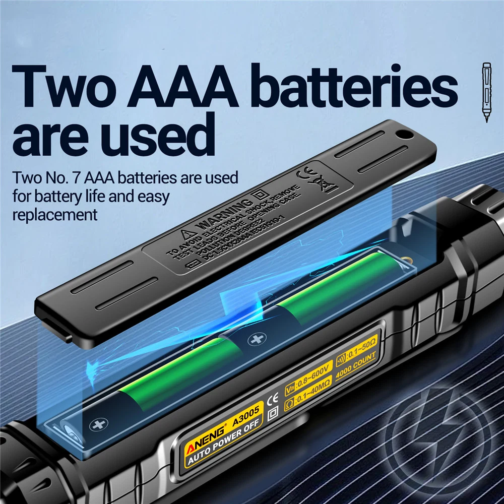 ANENG A3005 Cyfrowy Multimetr Typ Długopis 4000 Liczy Profesjonalny Miernik Bezstykowy Automatyczny AC/DC Napięcie Ohm Tester Do Narzędzia