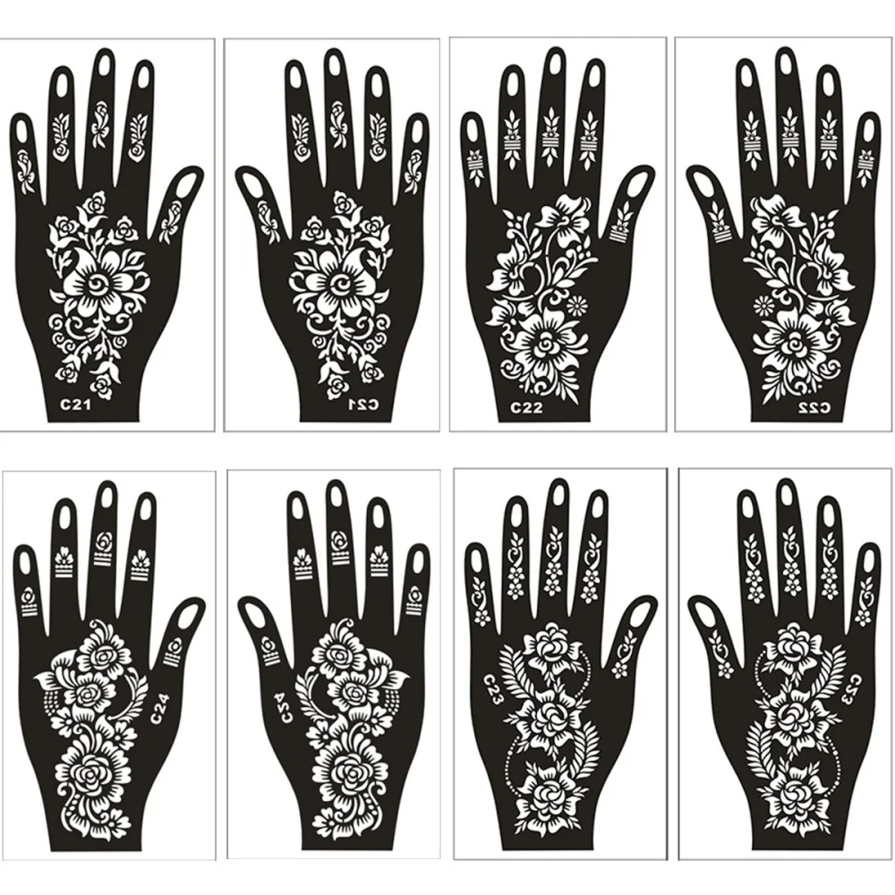 

Henna Tattoo Paste Body Art Henna Flower Tattoo Template Easy To Apply Henna Tattoo Stencils For Party Women