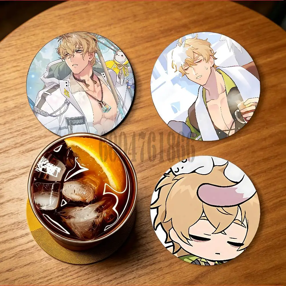 Q-Quincy Nu Wooden Cup Mat Cappuccino Vodka Juice Water Coaster for Flower Shop