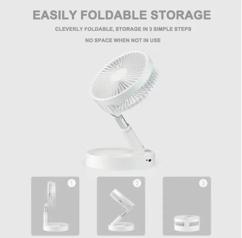 free adjustment telescopic fan charging model foldable portable mini electric fan dormitory outdoor activity fan   USB