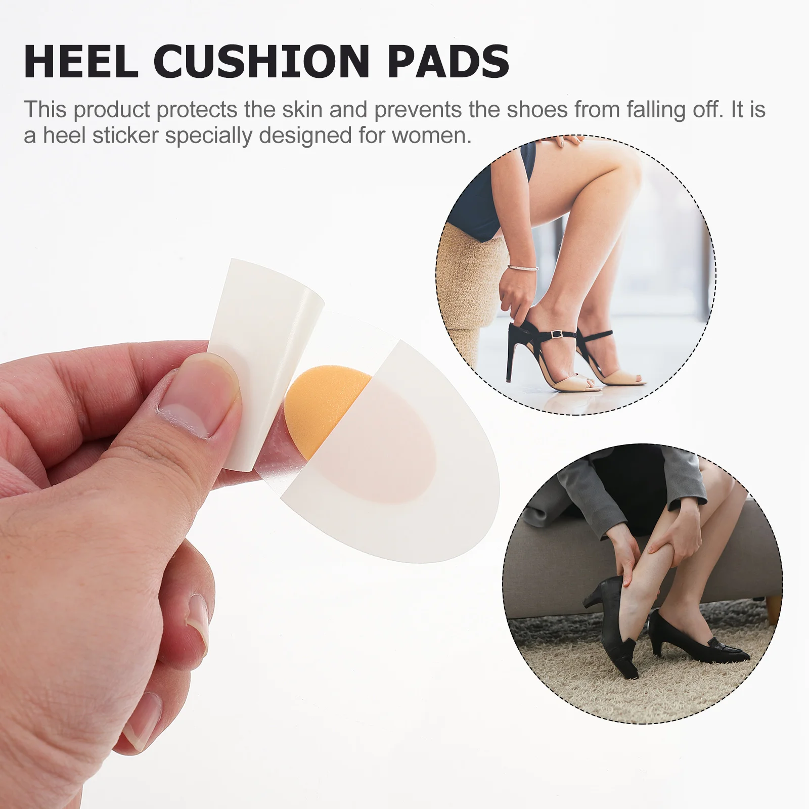 

60 Pcs Anti-wear Stickers High Heel Pads Self-adhesive Shoe Foot Cushions Inserts Eva