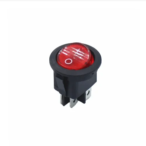 KCD1 Interruttore a pulsante a bilanciere rotondo ON/OFF 2/3/4 pin 2/3 velocità con cruscotto per barca per auto a LED 12V 24V / 6A 250V / 10A 125V 20MM