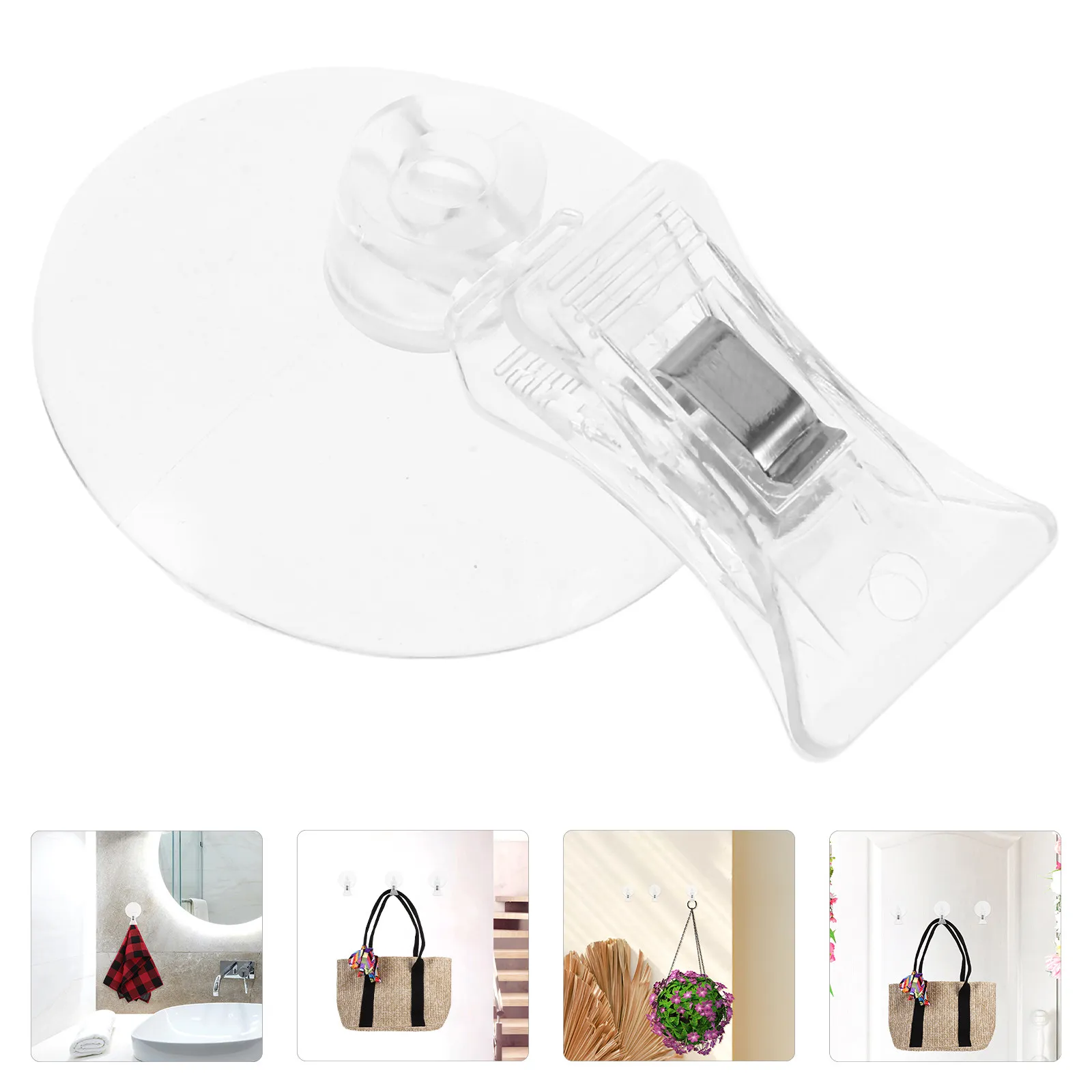 

6Pcs Sleek Transparent Suction Cup Clips Strong Adhesion for Retail Stores Advertising Boards Window Display Label Holder Set