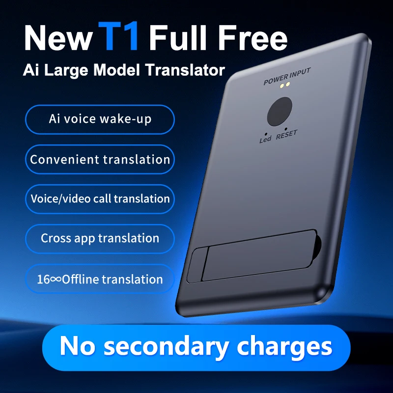T1 AI Translator 144 Online Translations 16 Offline Translations Voice Video Translation Magnetic Supports Android/Apple Phones