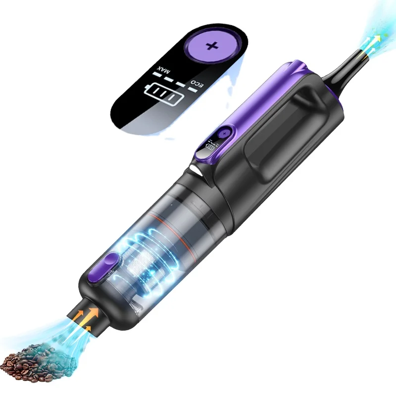 신형 토네이도 차량용 무선 진공 청소기 브러시리스 대형 흡입력 고출력 디지털 디스플레이 휴대용 가정용 차량용 진공 청소기