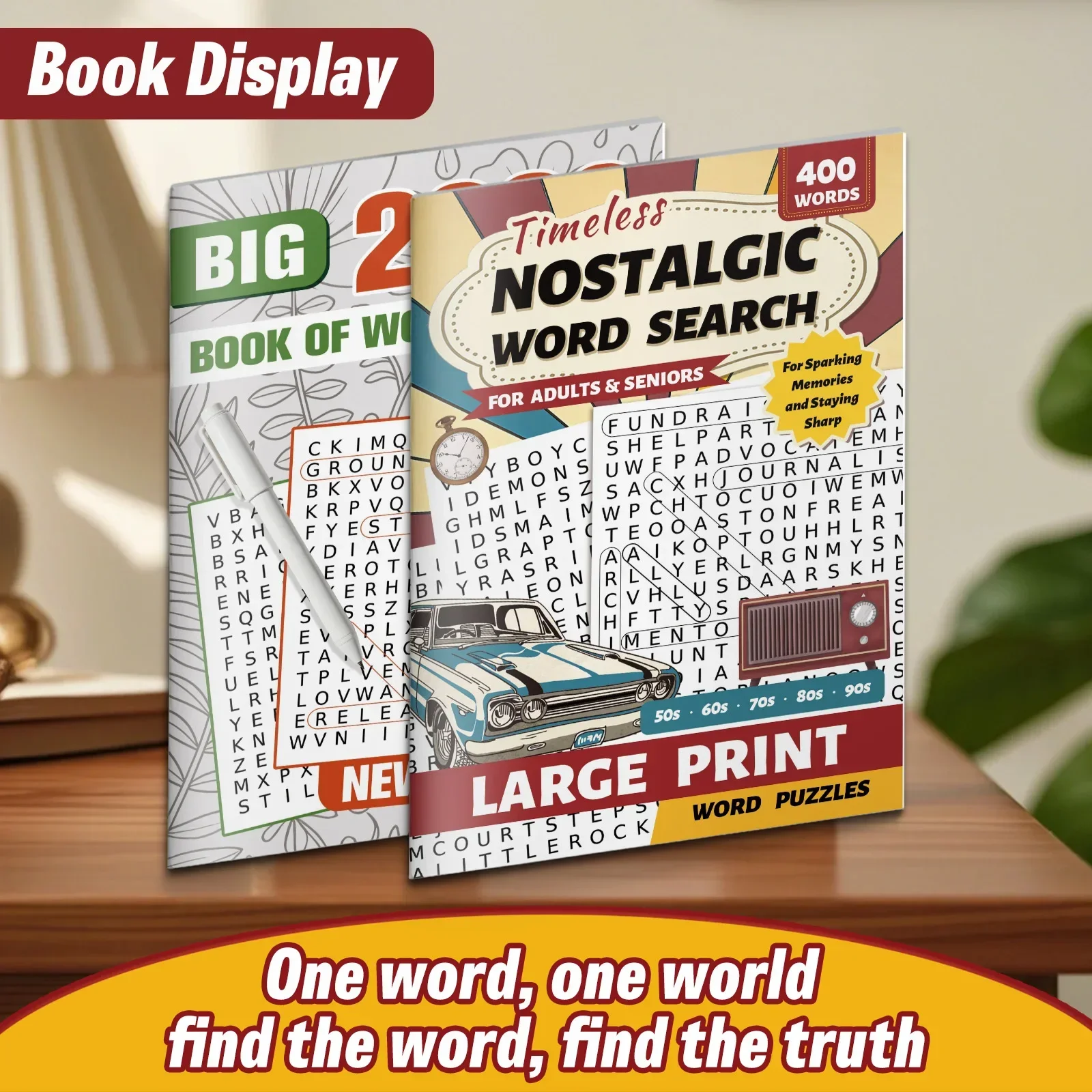 2-Pack Large Print Word Search Puzzle Collection for Adults and Seniors, 2026 Big Word Search and Timeless Nostalgic Theme