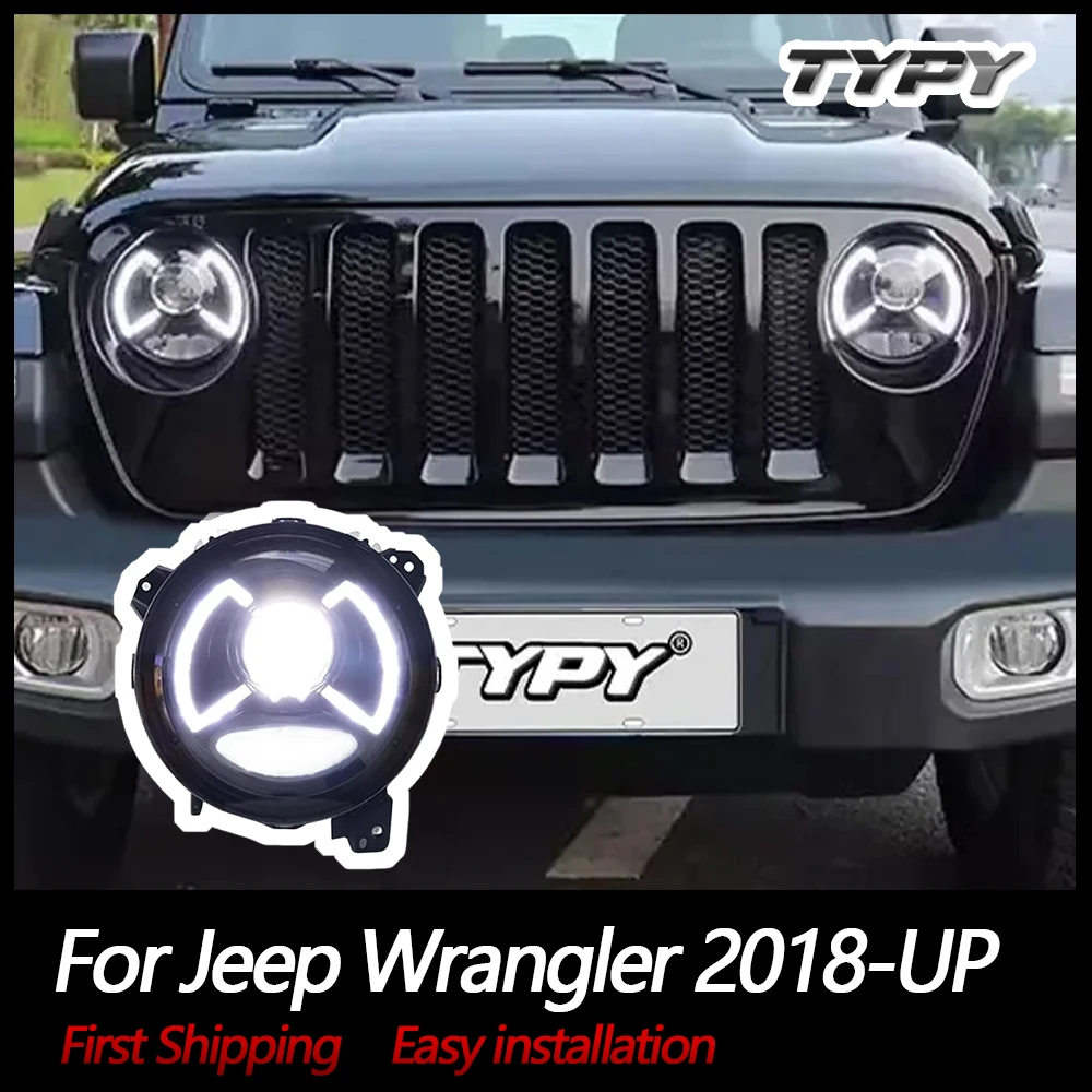 

TYPY Car Lights For Jeep Wrangler Headlight 2018-UP LED Projetor head Lamp Daytime Running Light Automotive Accessories