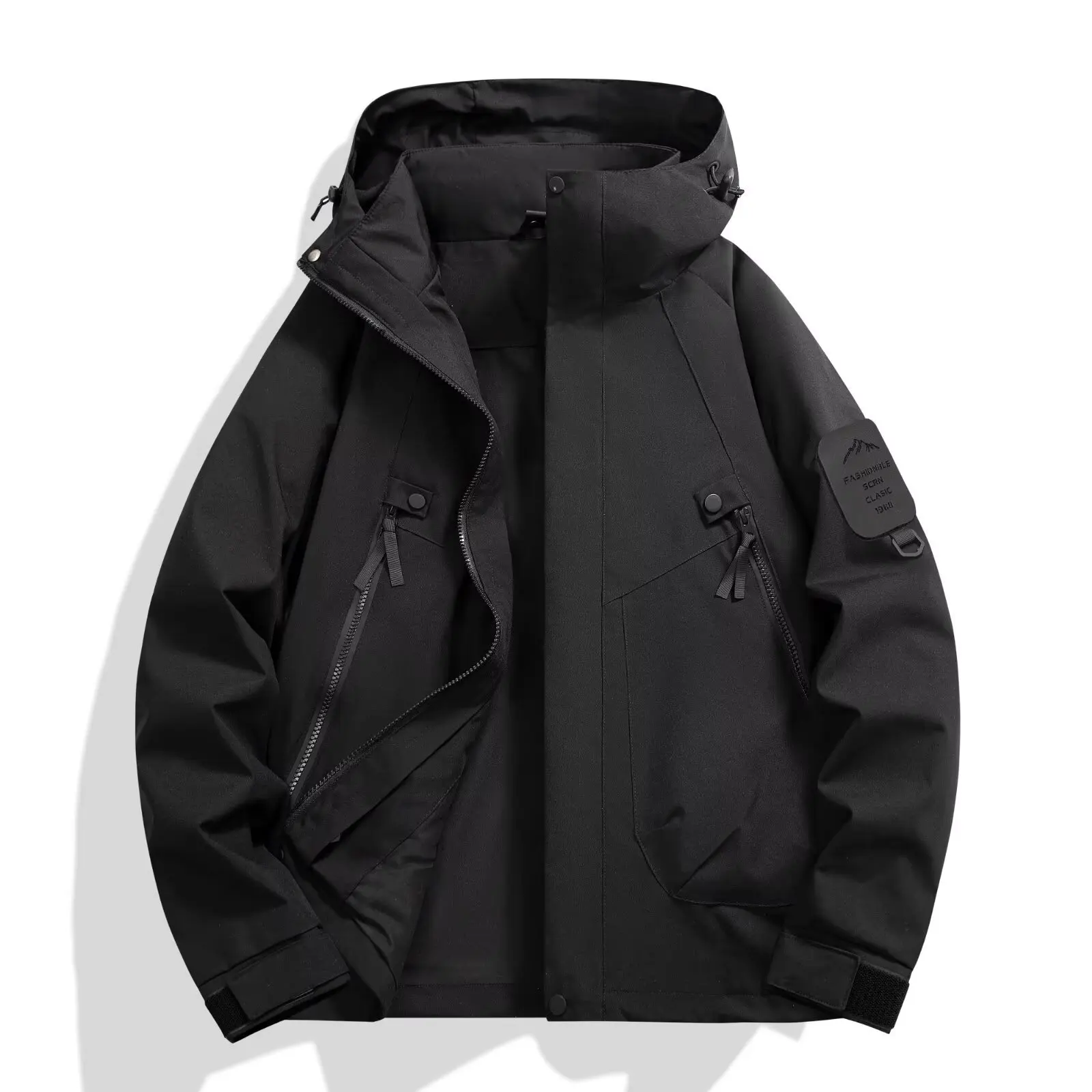 

Мужская ветрозащитная водонепроницаемая куртка, легкая демисезонная куртка для активного отдыха, походов, с капюшоном, повседневная ветровка