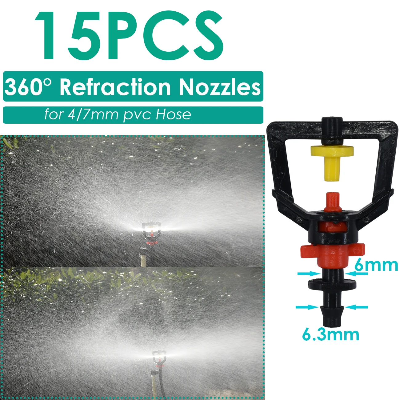 Sprycle Garden 1/4'' Watering Sprinkler Dripper Drip Irrigation Greenhouse Adjustable Mist Emitters Micro Spray Rotating Nozzle