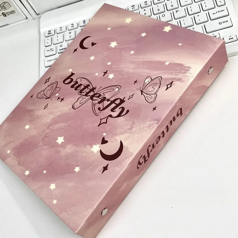 A5 Cute Butterfly Photo Card Album Loose-leaf Cover Super Hard Star Kpop Photo Album Photocards Binder Cover Collect Book School