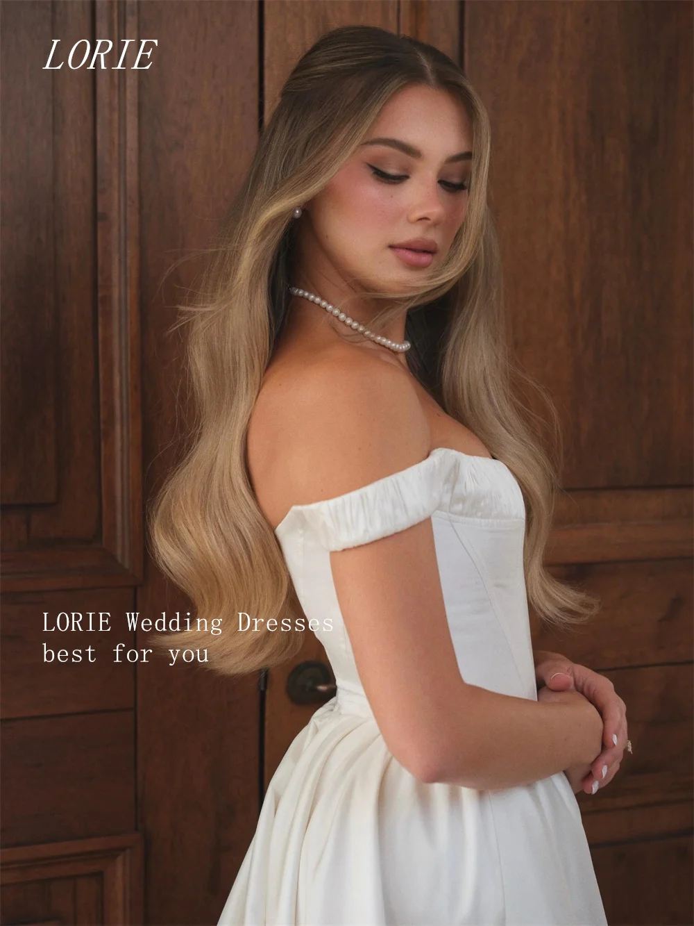 LORIE Luxury Classical A Line Civil Wedding Dress Off The Shoulder Bridal Dresses Pleat Engagement Wedding Gown Customized 2026