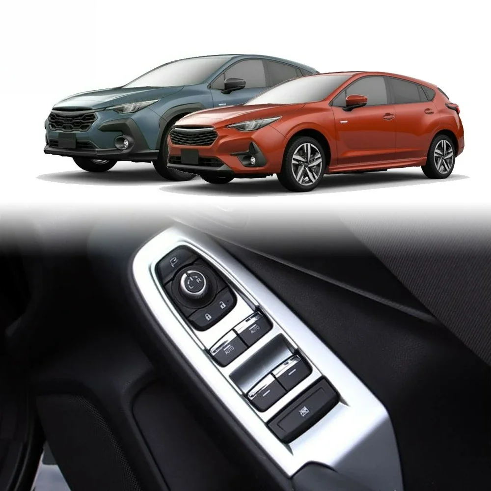 For Subaru Crosstrek 2023 2024 Car Accessories Window Lift Control Switch Cover Carbon Fiber Style Trim