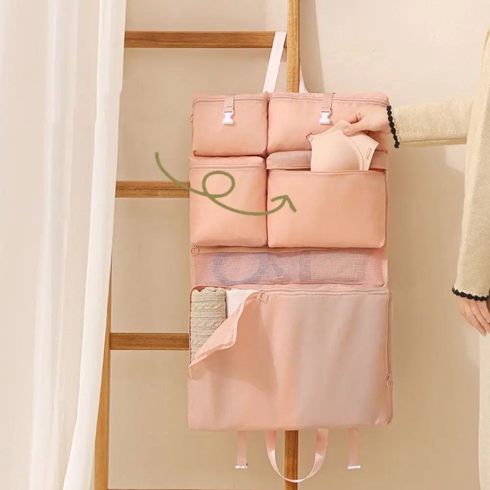 6 in 1/8 in 1 Travel Luggage Bag Hanging Multi Pockets Trip Handbag Moisture-proof Dustproof Foldable Storage Bag Makeup Storage