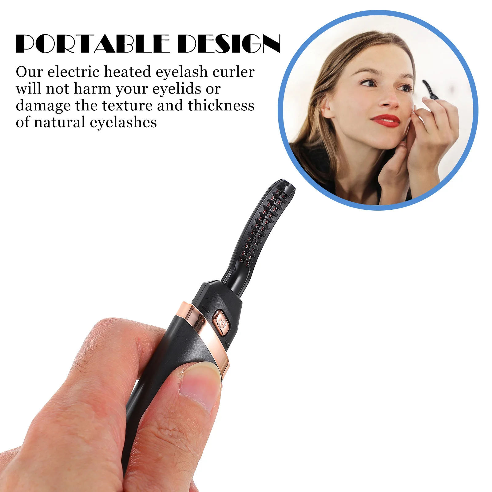

Heated USB Electric Eyelash Curler 3-Level Temperature Control Anti-Scald Lightweight Portable Makeup Tool Long-Lasting Curling