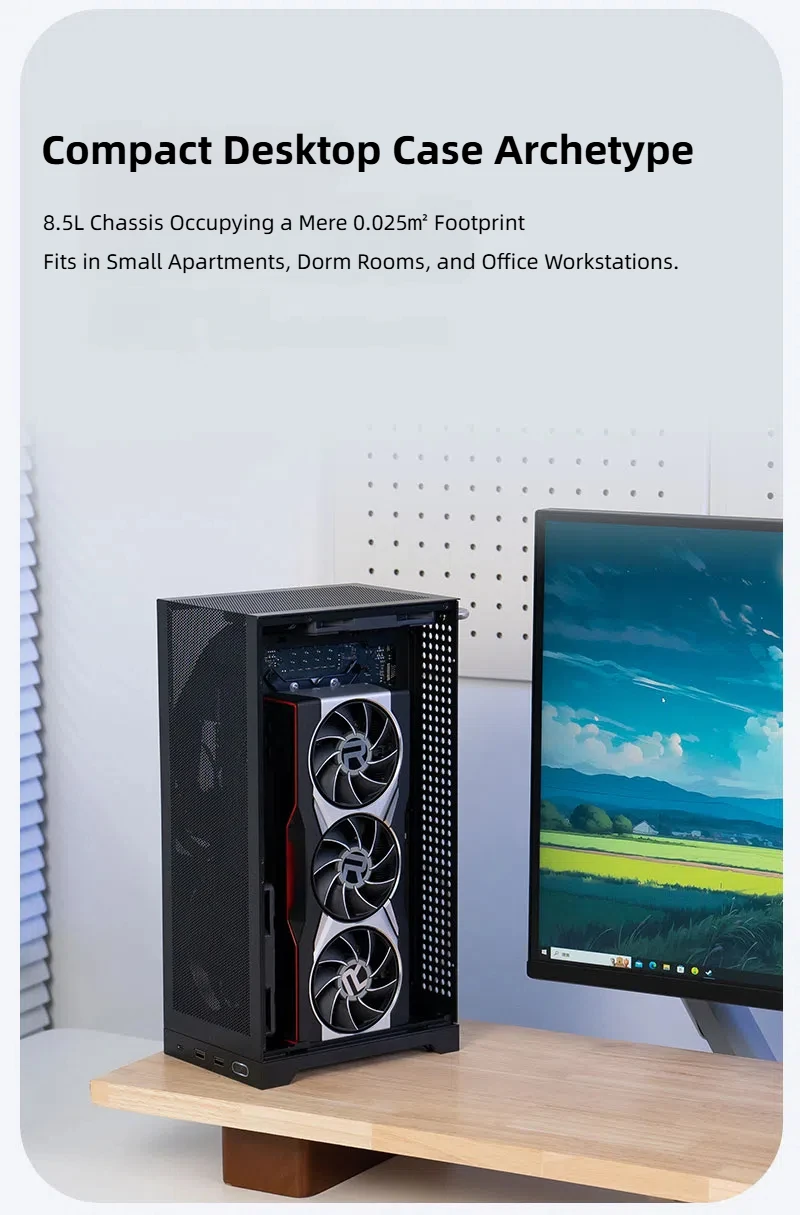 Caja ShinySnake L300 Mesh ITX: 8,5 L, 325 mm GPU, SFX/SFX-L, PCIe