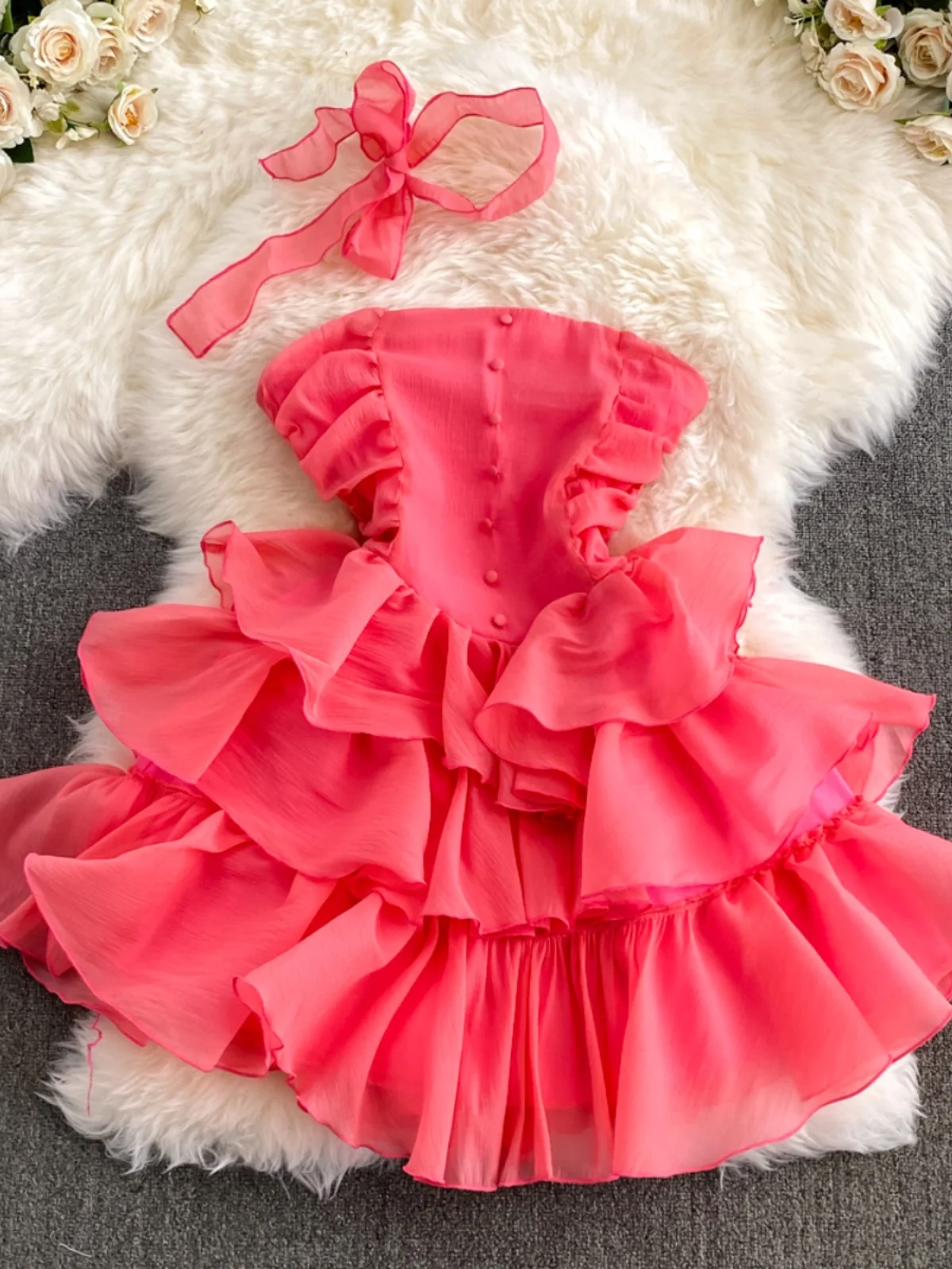

Sweet And Spicy Fairy T Off-oulder Dr с кружевной отделкой Юбка-торт с высокой талией Pure Desire Summer ort Dr для женщин