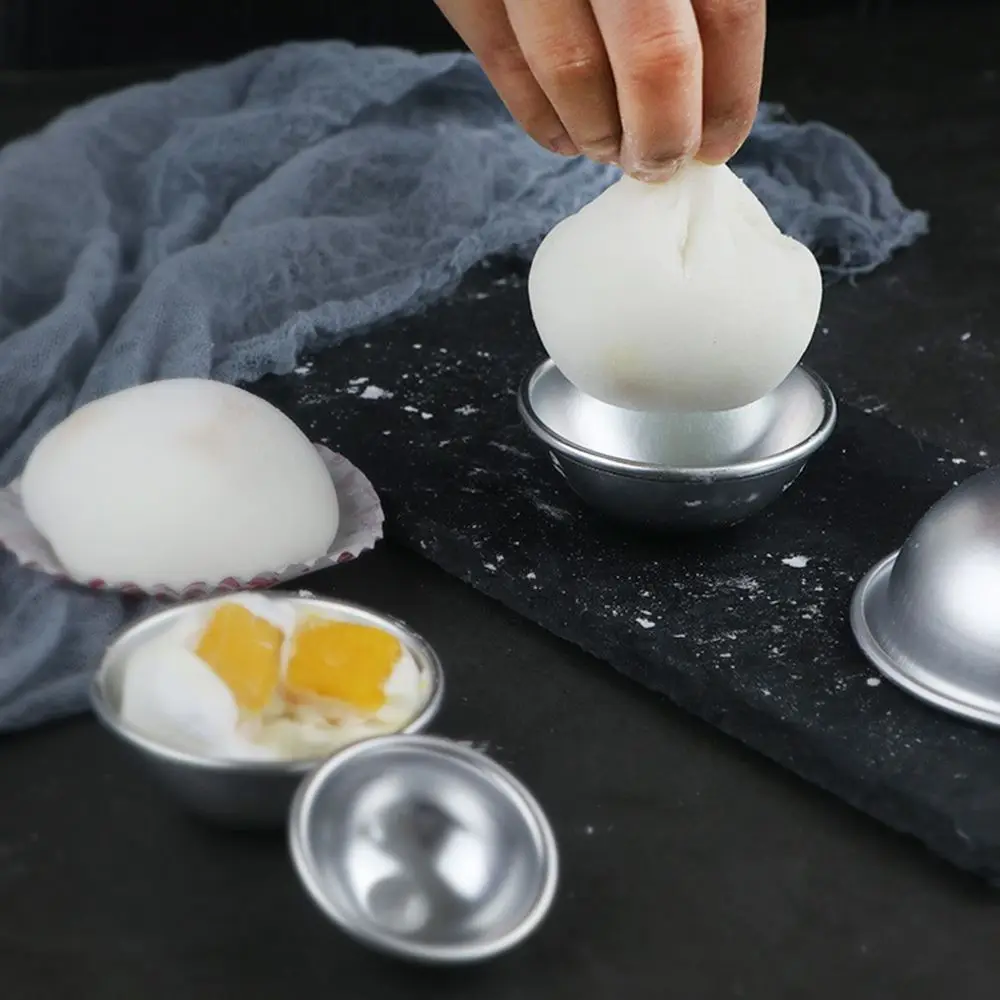Practical  Mold Daifuku Dessert Half Round Mochi Mold 3D Aluminum Ball Snowball Cake Pastry Mould