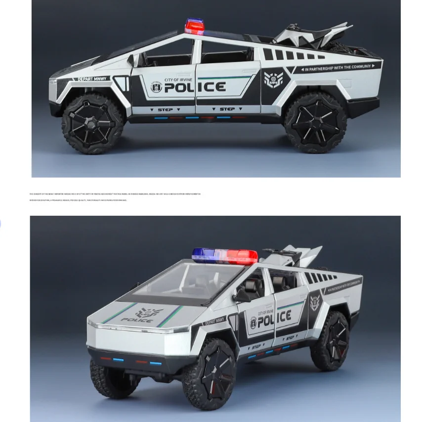 

1:32/24T полицейская игрушечная модель автомобиля пикап сплав звук и свет амортизирующая модель автомобиля игрушка для мальчика в подарок B490