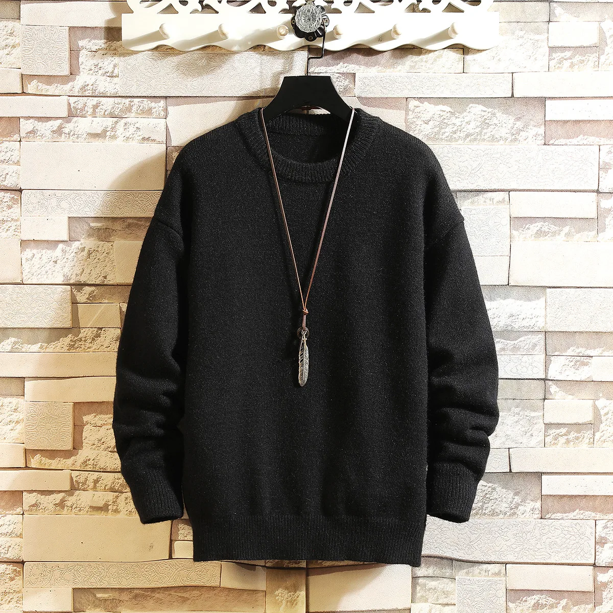 ربيع الخريف س الرقبة البلوفرات الرجال فضفاضة عادية محبوك الشارع الشهير البلوزات شيك سحب على كم طويل متماسكة سترة حجم كبير 5XL