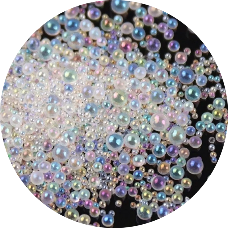50g Mini Bubble Ball Caviar Beads Bottom Colorful Pink Crystal Glass Beads For DIY UV Resin Filling 3D Nail Art Decorations