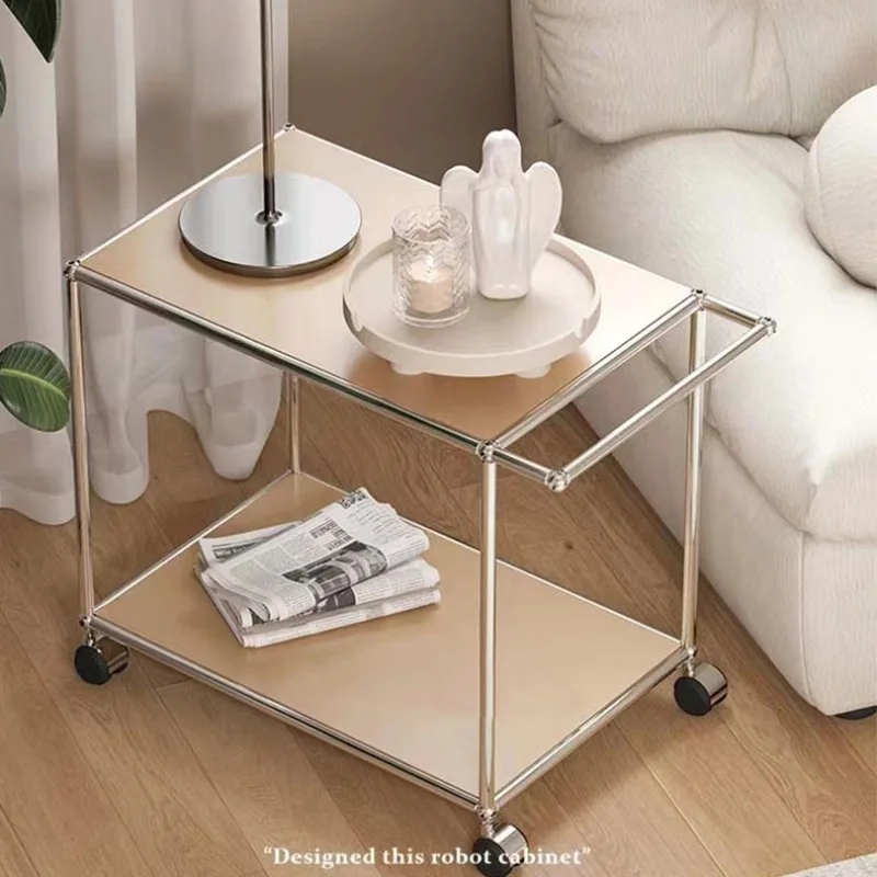 Small coffee table, sofa, metal side table, living room shelf