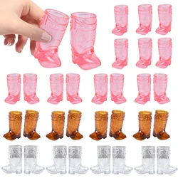 10Pcs Mini Cowboy Boot Shot Glasses Plastic Clear Cups Western Theme Cowboy Cowgirl Bachelorette Birthday Party Decorations