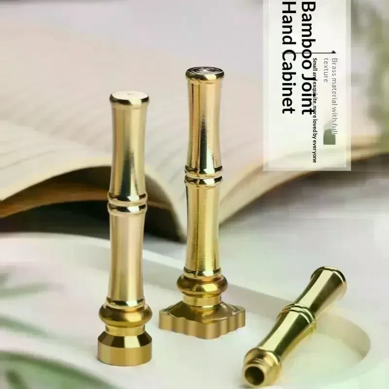 65mm Bamboo Stamping Handle Wax Sealing Copper Pattern Holders For Christmas Wedding Gift Card Making