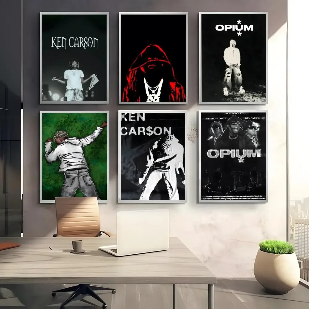 Underground Rage Rap K-Ken Carson Poster Sticky Waterproof Coffee House Bar Room Wall Decor Gift