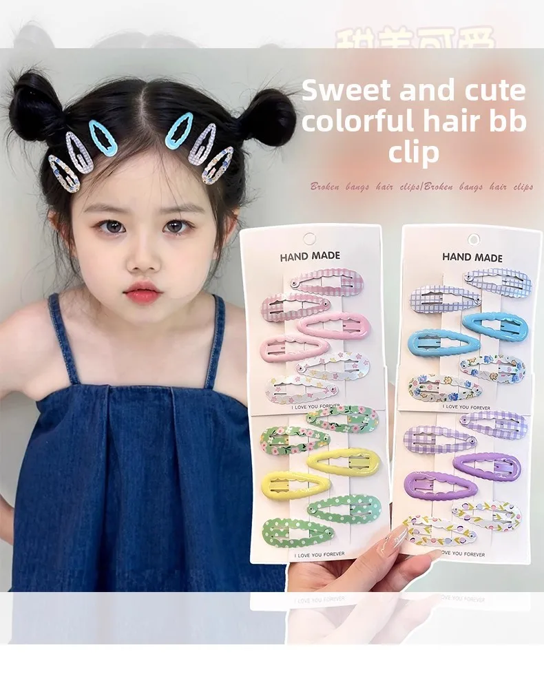 Colorful Water Drop Shape BB Clip Hair Barrettes Dopamine Cute Side Clip for Kids Girls Forehead Broken Hair Bangs Clip Headwear