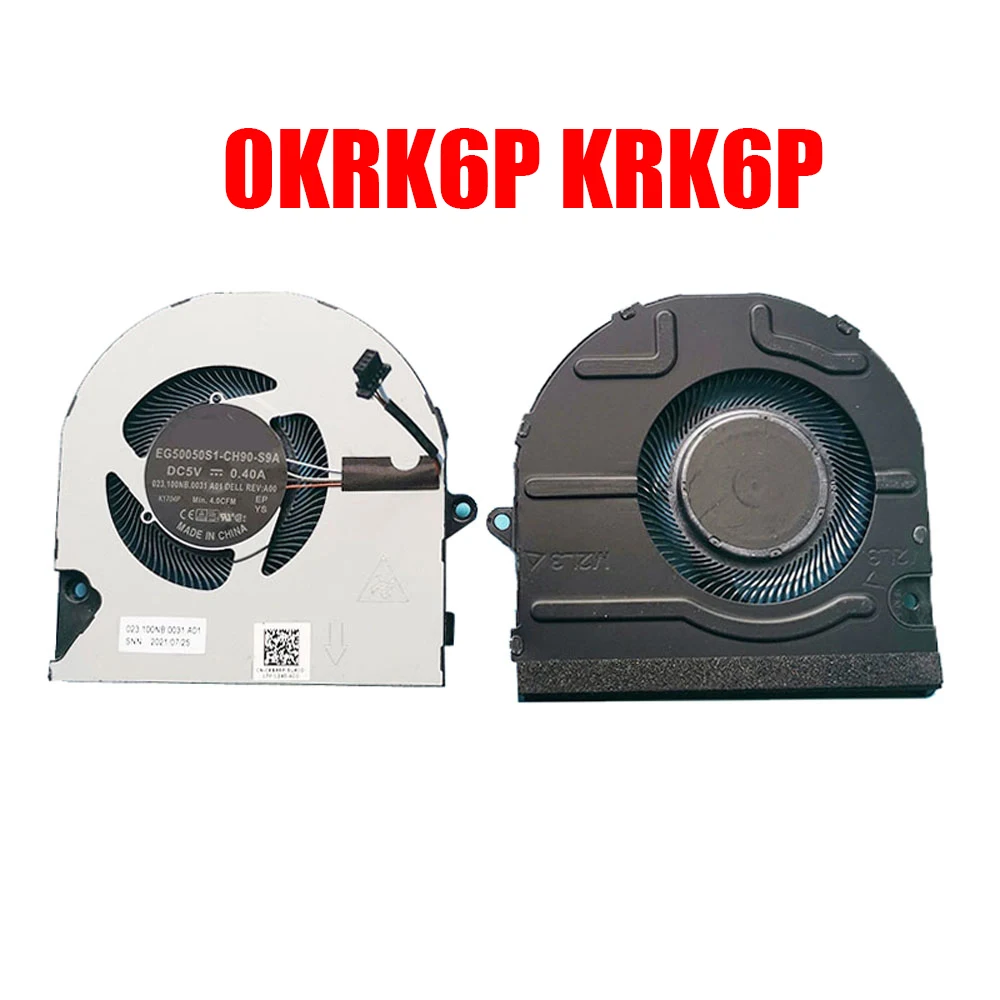 

Laptop CPU Fan For DELL For Inspiron 5410 5415 5510 5515 7415 0KRK6P KRK6P EG50050S1-CH90-S9A 023.100NB.0031 A01 DC5V New