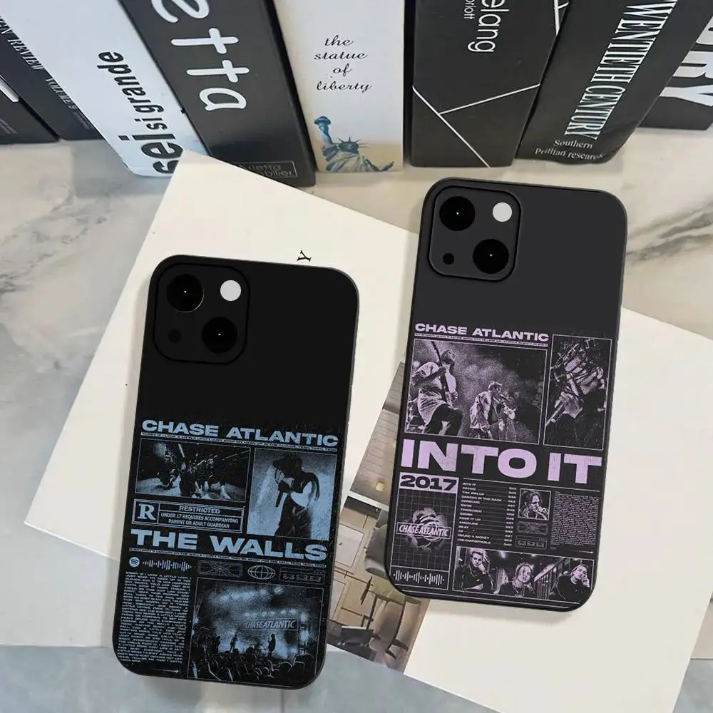1pc C-Chase AtlanticS Sänger Telefon Fall Schwarz Silikon Soft Shell Für IPhone 17 16 15 14 13 12 11 Air Pro Max Plus