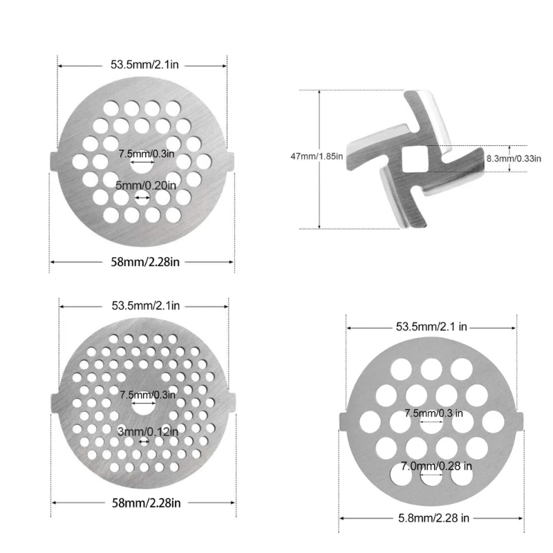 طاحونة كسارة سكين الفولاذ المقاوم للصدأ لوحة المفرمة سكين القرص مع ثقب لمعالجات الطعام مطاحن اللحوم المطبخ دروبشيبينغ