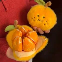 Cute Fruit Orange Plush Doll Pendant Removable Peeling Fruit Stress Relief Doll Plush Toy Backpack Decoration Pendant  Gifts