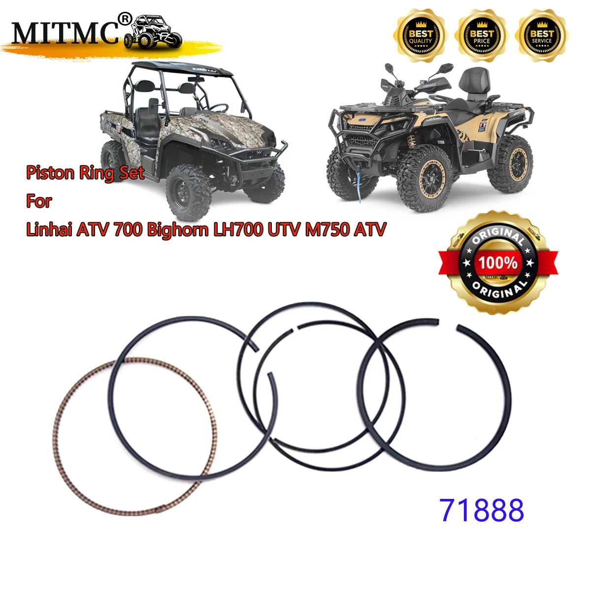 Piston Ring Set For Linhai ATV 700 Bighorn LH700 UTV M750 ATV Linhai Parts Code 71888