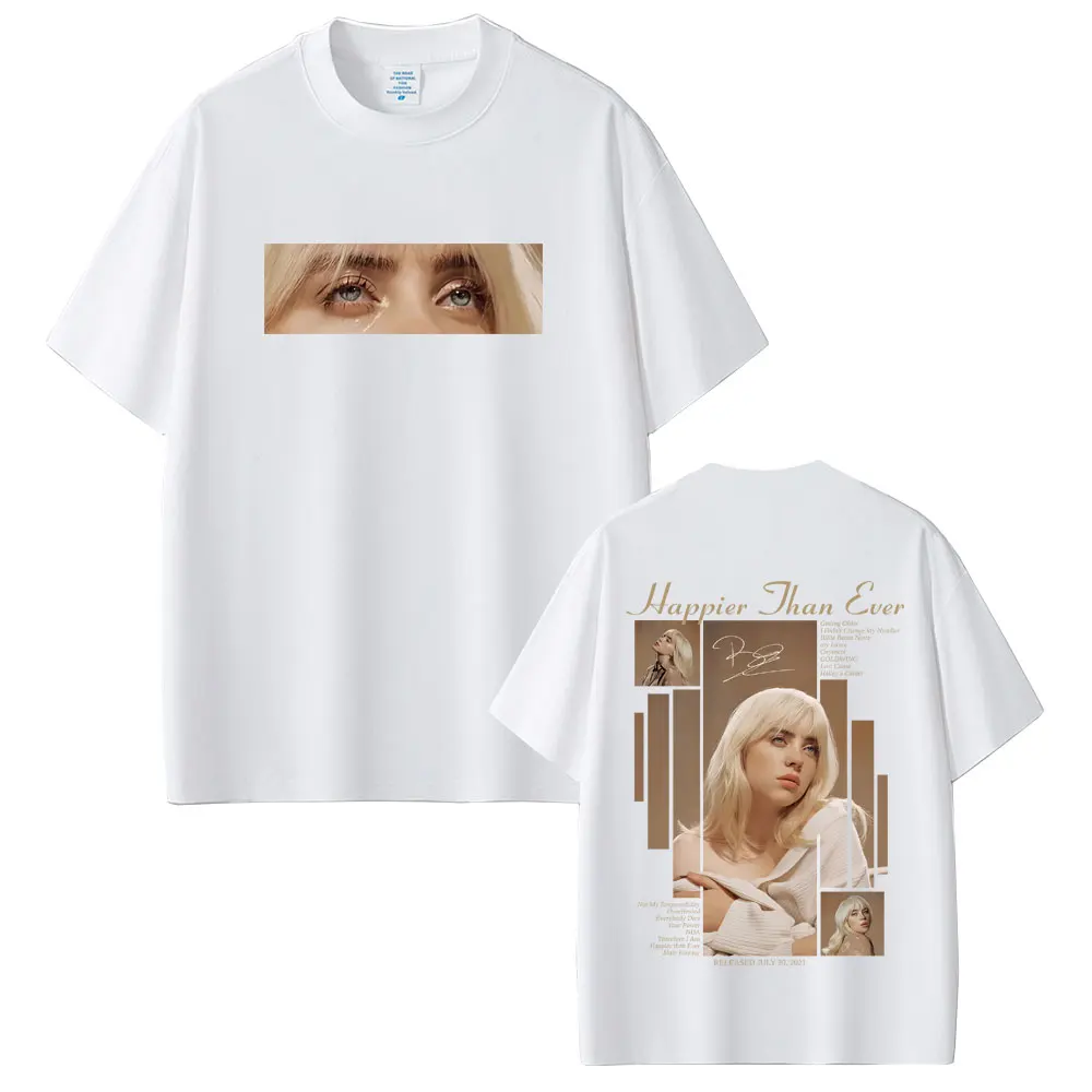 سعيد من أي وقت مضى 2025 تي شيرت الرجال النساء موضة موسيقى البوب قصيرة الأكمام تي شيرت للجنسين الهيب هوب المتضخم تي شيرت الشارع الشهير