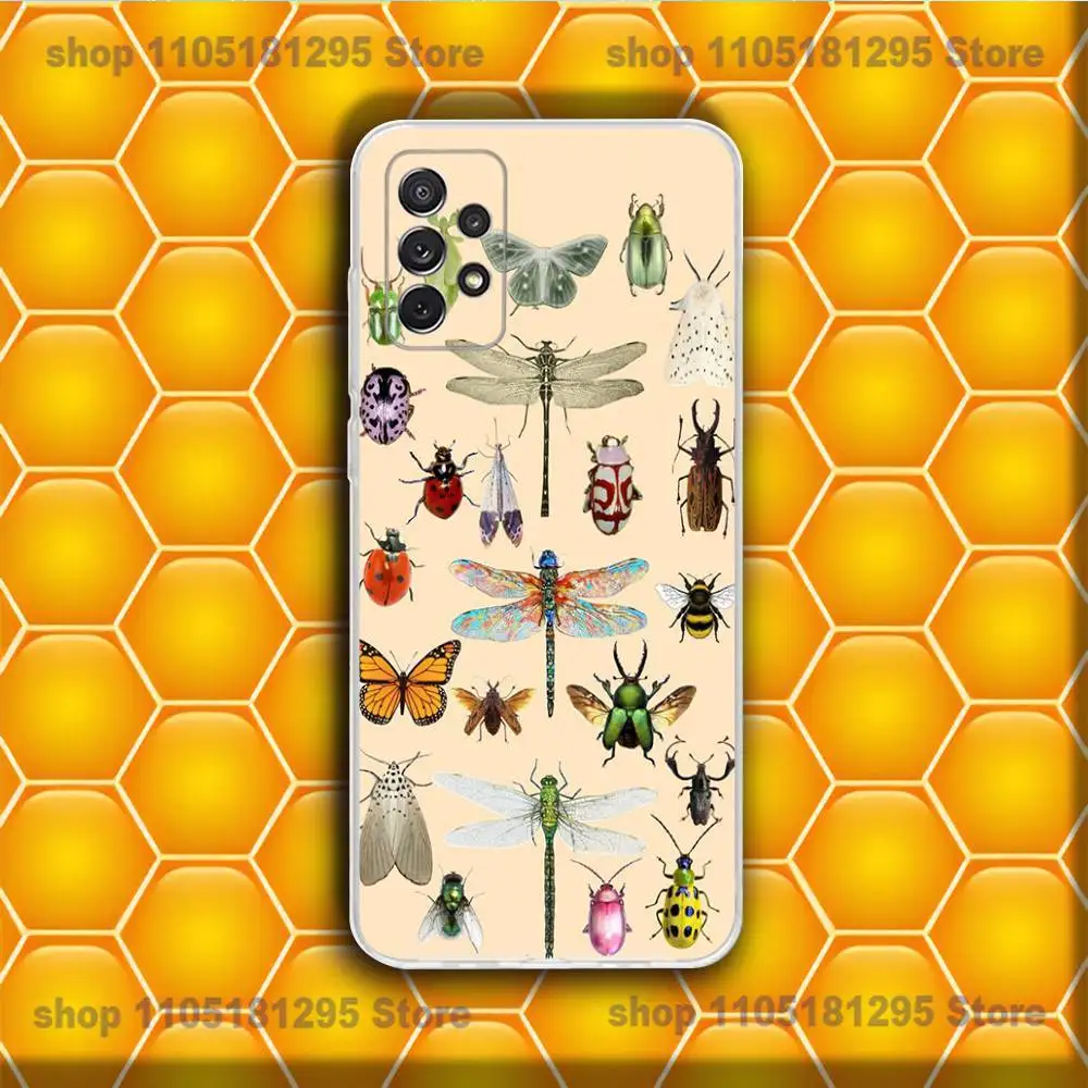 حافظة هاتف Art Insect لهاتف سامسونج S25,24,23,21,22,20 FE lite,S10,9,PIus Note20 Ultra شفافة ناعمة #3