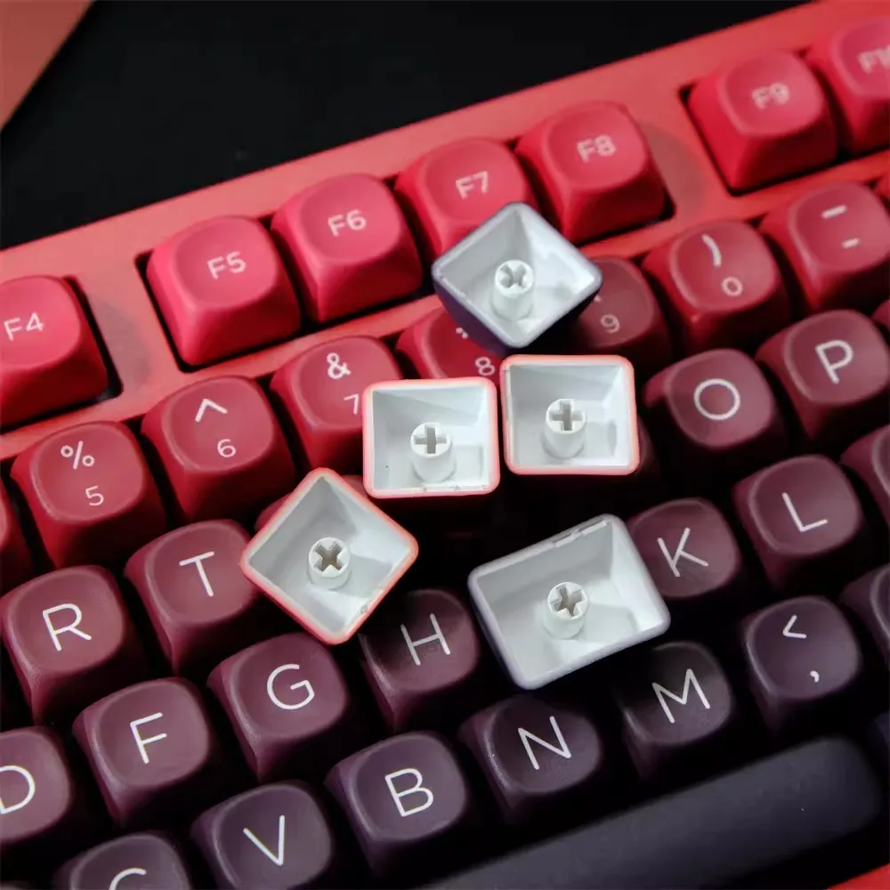 Lucky Red Gradient Keycap Orbicular XOA Profile Keycaps PBT Dye Sublimation Key Cap Set 126 klawiszy do klawiatury MX Switch