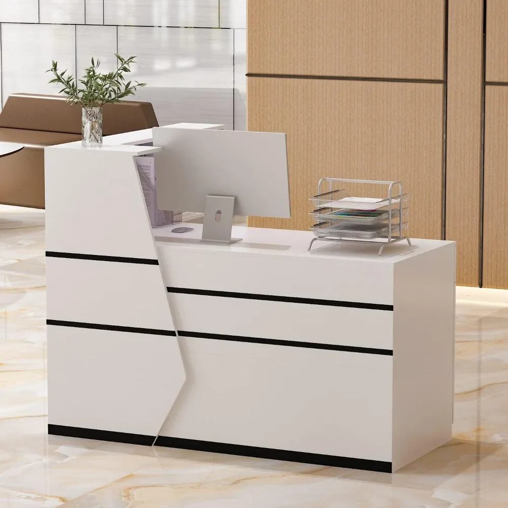 

L-Shape Laminate Reception Desk Computer Desk
