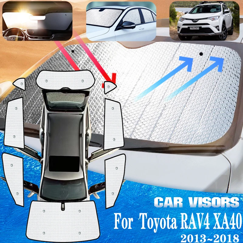 

Car Full Sun Visors Covers For Toyota RAV4 2014 Accessories XA40 40 2013~2018 Car Sun Shade Window Shading Protector Accessories