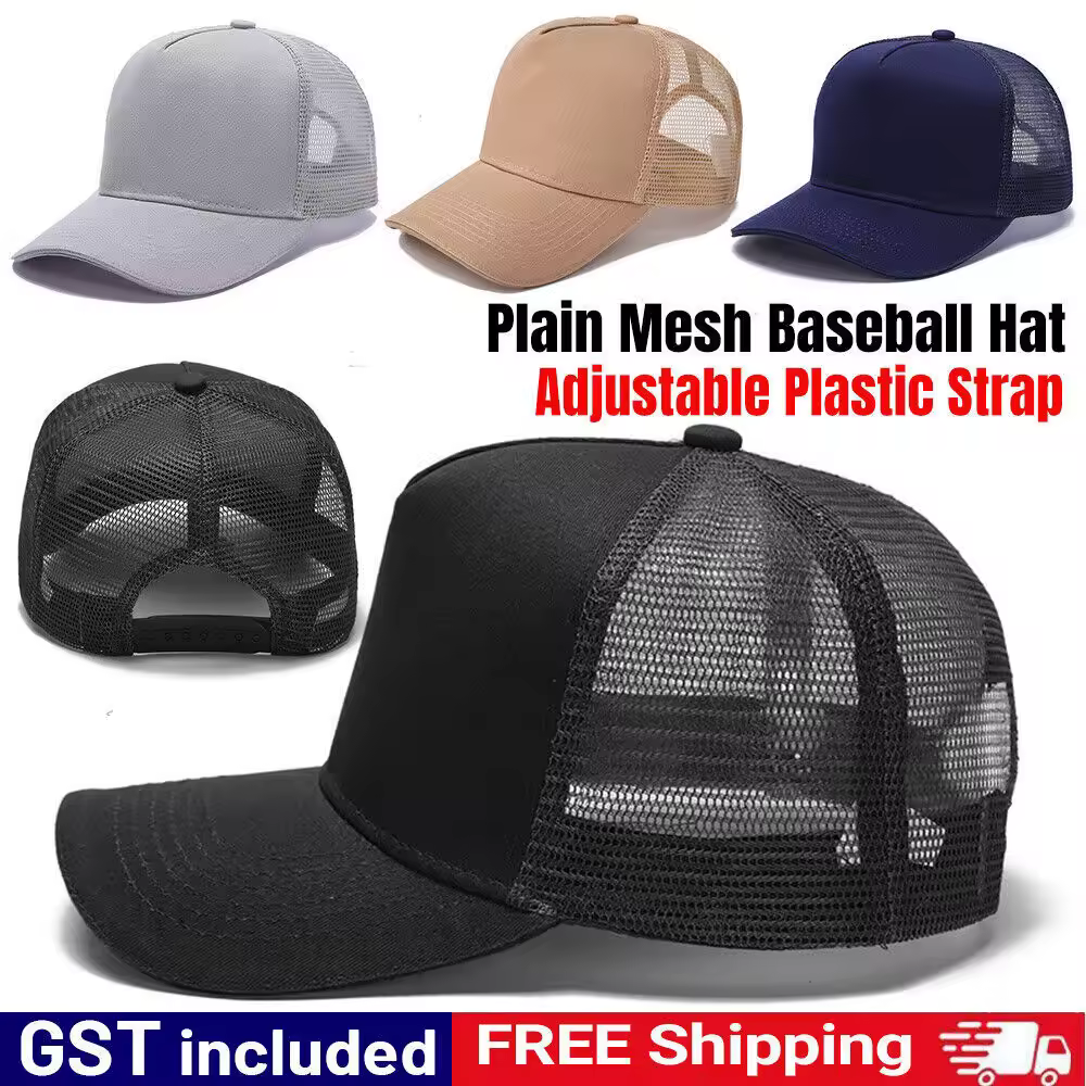 Unisex Mesh Cap Casual Plain Cotton Mesh Baseball Cap Adjustable Summer Cool Hats For Women Men Hip Hop Trucker Hat
