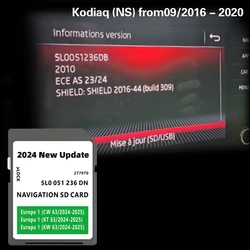 for Skoda Kodiaq (NS)   from09/2016-2020 GPS Card For Norway Estonia Latvia Navigation Memory Card