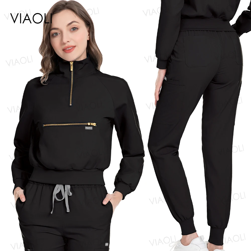 New Hospital Jacket Surgery Pants Long Sleeve Jogging Suits Medical Uniforms Women Scrubs Set Nurses Accessories Beauty Workwear