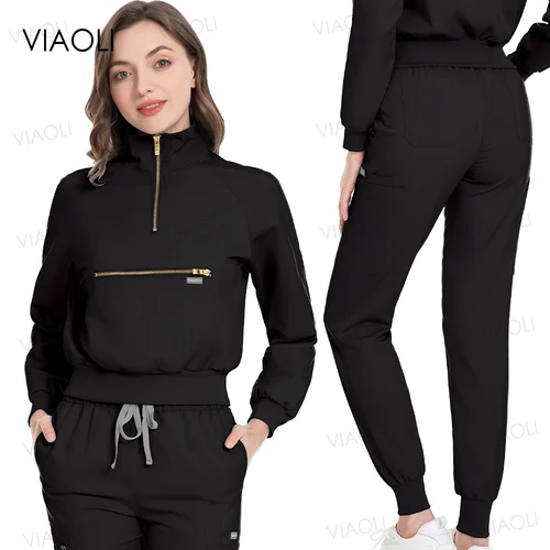 Nueva chaqueta de Hospital, pantalones de cirugía, trajes para correr de manga larga, uniformes médicos, conjunto de batas para mujeres, accesorios para enfermeras, ropa de trabajo de belleza