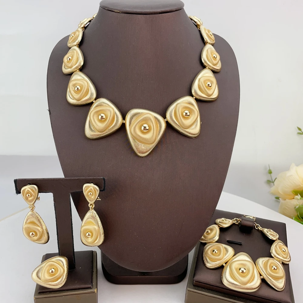 

Новейшее бразильское изысканное красивое ожерелье ручной работы, аксессуары для свадебной вечеринки, модный женский комплект ювелирных изделий FHK24206