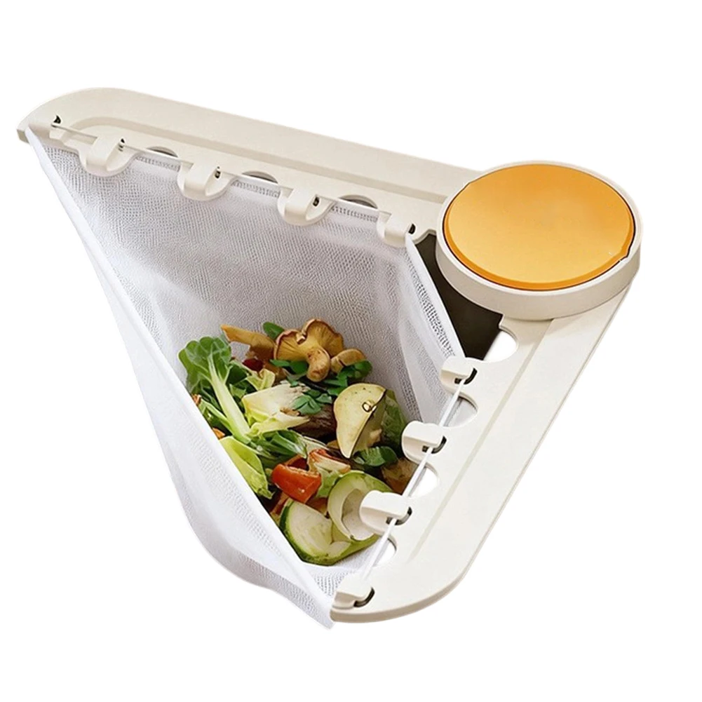 Corner-Fit Triangle Sink Strainer Super Fine Mesh ABS Drain Basket for Kitchen Food Residues Green Orange Options