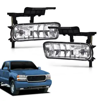 2 ks nárazníkových mlhových světel pasují na Chevy 99-02 Silverado 1500 2500/01-02 3500/2000-2006 Suburban Tahoe s čirým objektivem a žárovkami. 8 nejlepší prodej univerzální mlhová světla do nárazníku auta - №1